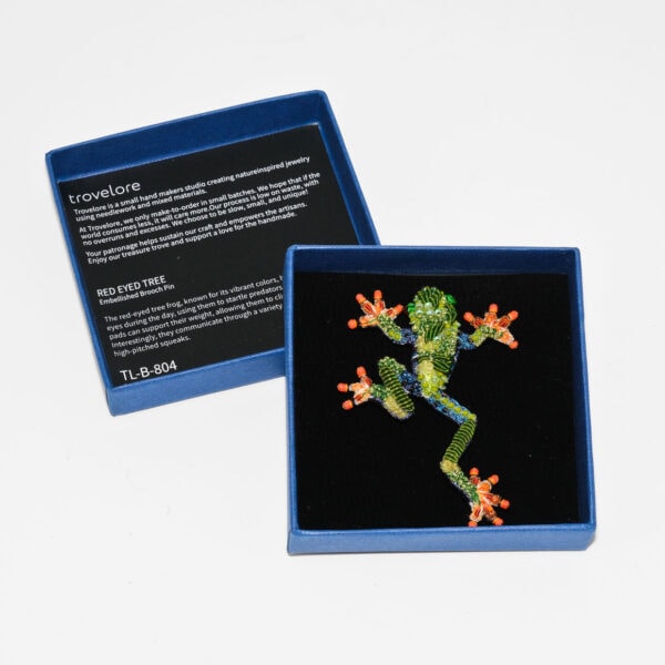 trovelore Brosche  'rotaugenlaubfrosch'