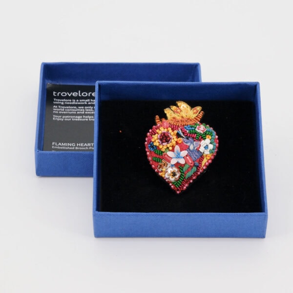 trovelore Brosche  'flaming heart'